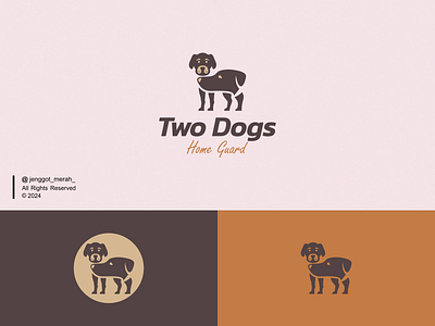 Two Dogs Logo Mark animal brand branding character cute design dog doggy elegant hidden identity logo mark mascot minimalist negative space pet puppy simple smart