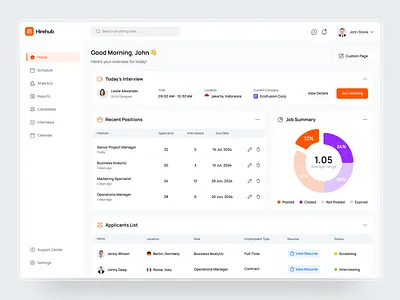 Hirehub - Connecting Talent with Opportunity dashboard design hire hiring management hiring platform hr jobseeker ui ux