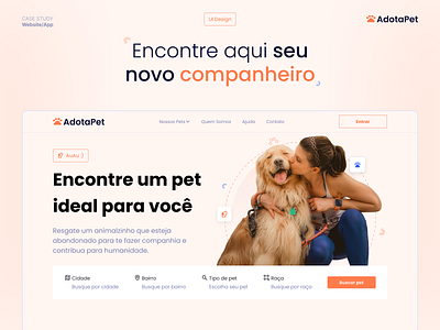 AdotaPet - Website app cat illustration kitten pet pet do petshop puppy typography ui ui design ux veterinario