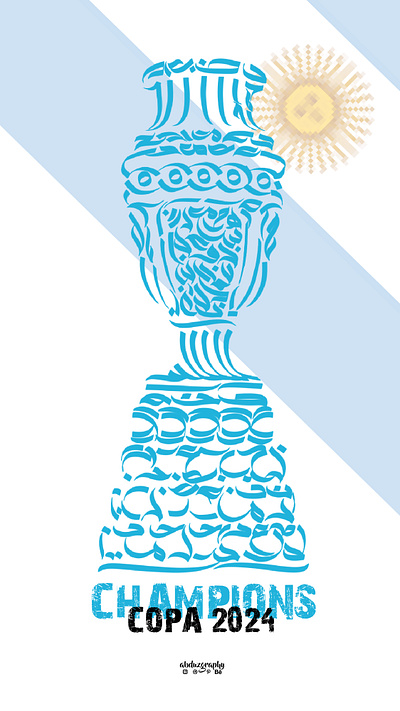 argentina copa calligraphy cup design. absract argentina art artist branding calligraphy copaamerica copaamerica2019 cup design dribbble football graphic design illustration india kerala logo messi typography vector
