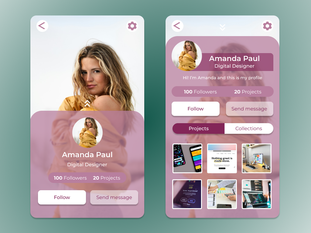 Daily UI 100 Days Challenge - Day 006 dailyui ui user profile