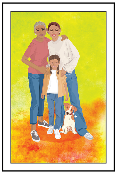 La familia homoparental design illustration illustrator vector