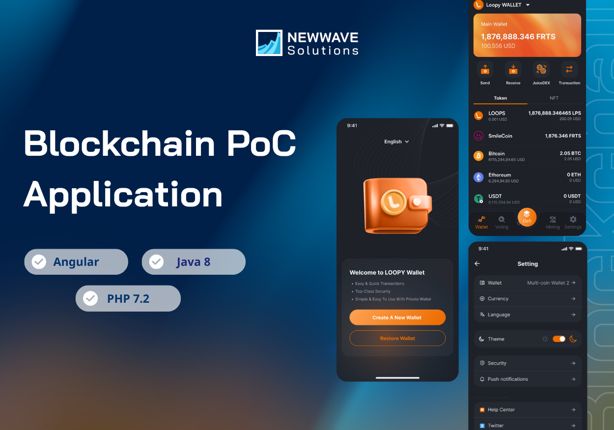 Blockchain PoC – Wallet Dashboard blockchain dashboard interaction design ui design web app