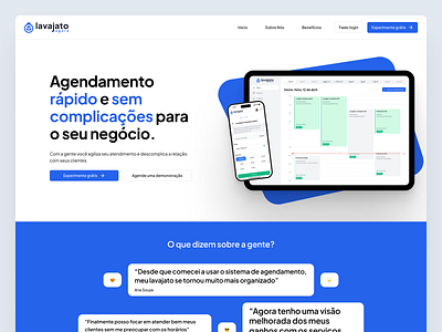 Lavajato Agora - Landing Page - Desktop Version branding car wash dashboard design illustration landing page logo ui ui design ux design web design