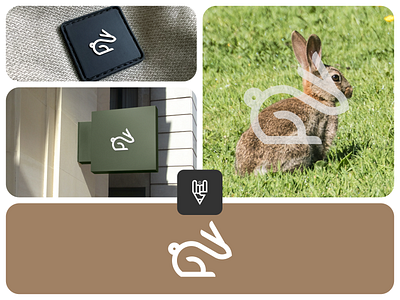 Bunny Logo Design branding bunny design flat golden ratio graphic design grid logo icon illustration line art logo rabbit vector