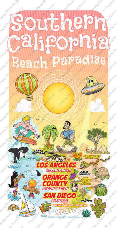SoCal Beach Towel beach beach theme branding cartoon colorful cute desert graphic design illustration kids nature sunset vintage vivid whimsical