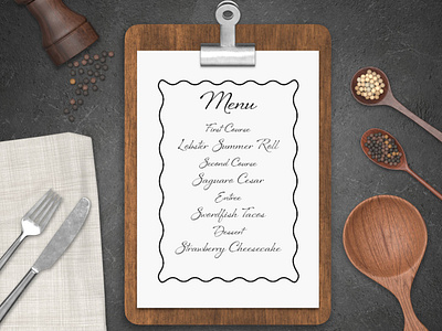 Minimalist Wedding Menu design graphic design illustration stationery typography