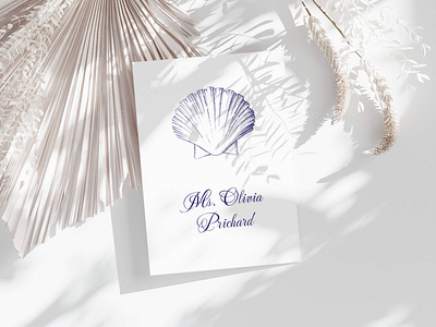 Coastal Inspired Place Cards branding design graphic design illustration stationery typography