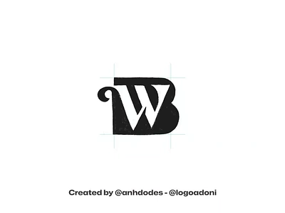 Modern WB BW monogram typography ready-made logo for sale anhdodes branding design illustration logo logo design logo designer logodesign minimalist logo minimalist logo design