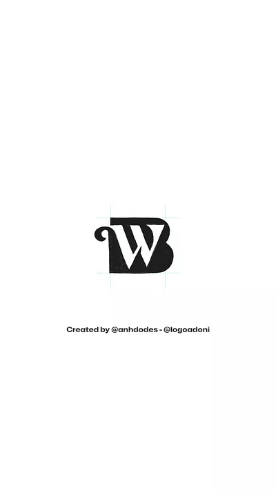 Modern WB BW monogram typography ready-made logo for sale anhdodes branding design illustration logo logo design logo designer logodesign minimalist logo minimalist logo design