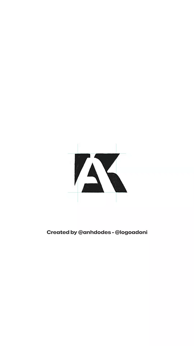 Modern AK KA lettering monogram ready-made logo for sale anhdodes branding design illustration logo logo design logo designer logodesign minimalist logo minimalist logo design