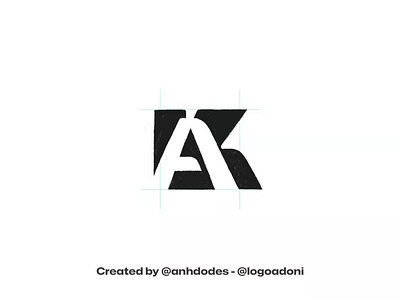 Modern AK KA lettering monogram ready-made logo for sale anhdodes branding design illustration logo logo design logo designer logodesign minimalist logo minimalist logo design