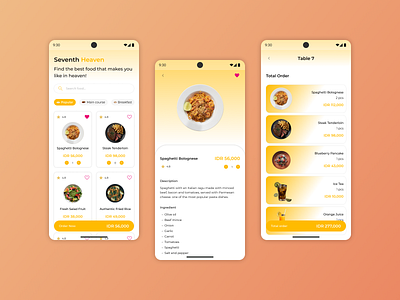 Mobile App Restaurant Menu design menu mobile app prototype restaurant ui