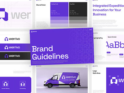 Werrivo - Brand Guidelines Animation animation brand color brand guidelines animation brand identity branding brnad guidelines courier creativeagency expedition figma graphic design guidelines interaction jitter logistic logo motion product design typography werrivo