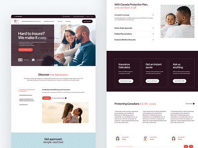 Canada Protection Plan Homepage Design design graphic design ui library web design
