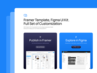 Design Kit Choice Section from FrameKit bento grid clean design landing page template sleek typography website inspiration website template