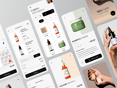 Beauty store app app design app ui beauty app beauty product app beauty store app e commerce ecommerce app shop skin care skincare store