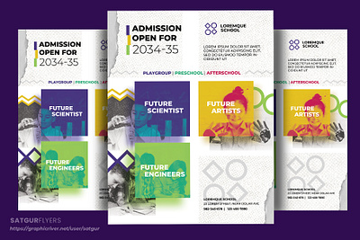 School Admission Flyer Template - PSD advertisement branding colorful download psd education event flyer flyer graphic design illustration kindergarten open day photoshop poster pre school school admission school flyer school promotion school template template