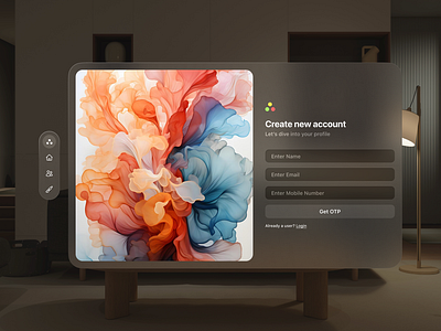 Login page for Vision OS 3d animation apple apple ui branding credentials design graphic design login motion graphics os style ui ux vision vision os