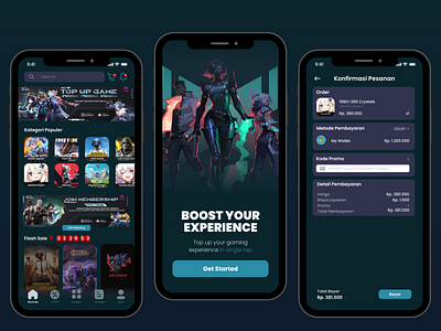 VCASH | Game Services | Mobile App game graphic design mobile services topup ui