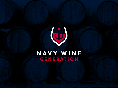 Navy Wine Logo Design anchorlogo brandidentity branding creative creativelogo logo luxurylogo winelogo