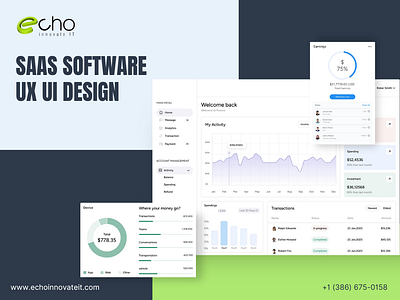 Saas Software ux ui Design graphic design