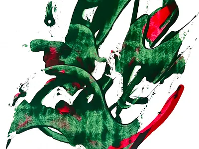 Green.red abstract art contemporary design illustration minimal