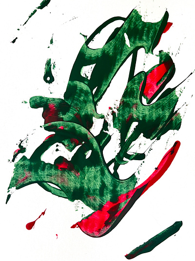 Green.red abstract art contemporary design illustration minimal