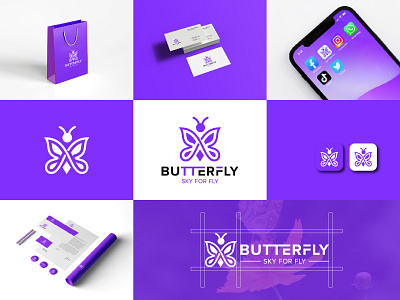 Butterfly Logo | Iconic Logo & Branding Design animal logo brand identity branding branding logo butterfly butterfly logo butterfly logo design custom logo design gradeint iconic identity illustration logo logo design logo mark logotype modern