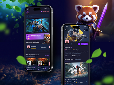 Game Community | Mobile App Game app game branding clean community app dark darkmode design game gaming graphic design landing page mobile mobile app mockup profile social ui ui app ui game uiux