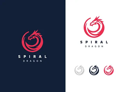 Spiral Dragon Logo abstract agency brand branding company design dragon illustration logo vector