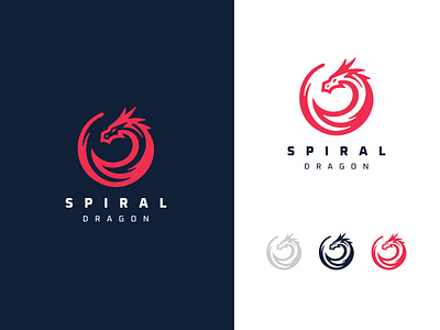 Spiral Dragon Logo abstract agency brand branding company design dragon illustration logo vector