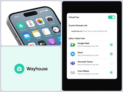 Booking Virtual Tour for Real Estate App app icons booking branding collection create link design house housing marketplace meet meeting real estate virtual tour