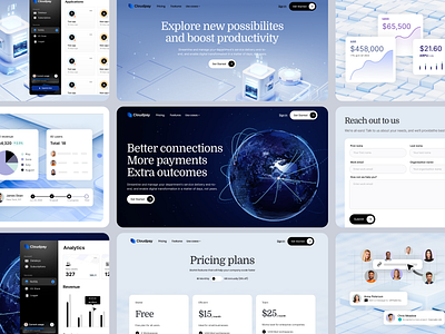 Fintech payments Startup Website Design in Webflow dark design fintech framer globe homepage landing page payments pricing saas startup technology ui user experience user interface ux uxui web design web page webflow