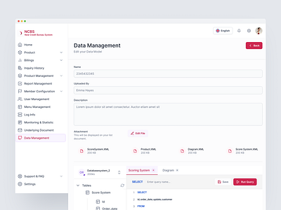 Data Management b2bapps credit scoring data management data modeling design figma ui ux