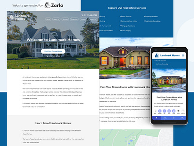 Landmark Homes - Created with Zarla's AI Website Builder ai website builder property website real estate agency real estate website realty website web builder website builder zarla zarla ai website builder zarla web builder