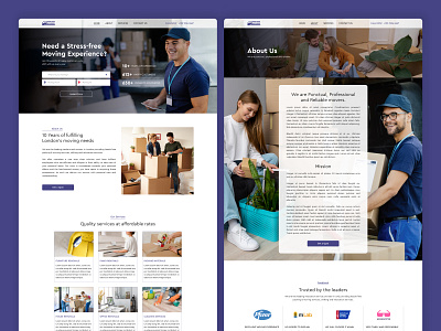 Removalist Website UI Design branding graphic design logo minimal modern movers professional services ui ux website