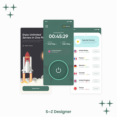 Premium Vpn design mobile app ui user experience user interface ux web design