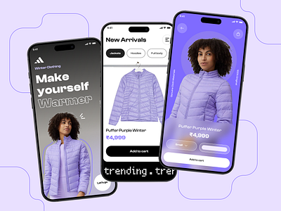 Winter Clothing - Mobile App app design clothing concept design dailyui design ecommerce ecommerce app figma mobile ui ui ui design