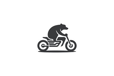 Motorcycle With Bear Logo abstract abstrak logo bear design design logo illustration logo logo company logo modern minimalist logo motorcycle with bear logo ui