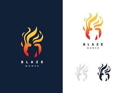 Blaze Women Logo abstract brand branding company fire logo vector women