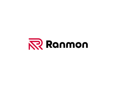 Ranmon brand branding letter r logo minimal monogram r white