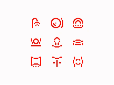 ACE Wayfinding Iconography abstract icon branding business icons car icon icon icon design icon designer icon set icon system iconography iconography system icons illustration illustrator office icons red signage vector wayfinding work icons