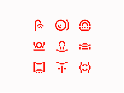 ACE Wayfinding Iconography abstract icon branding business icons car icon icon icon design icon designer icon set icon system iconography iconography system icons illustration illustrator office icons red signage vector wayfinding work icons