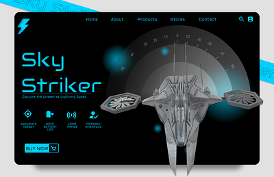 Sky Striker- The War Hawk Drone 3d animation branding digital design dora drone dynamic figma game graphic design innovative design motion graphics new sky ui usercentric ux visual webdesign website