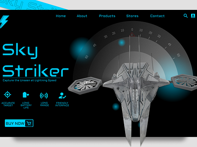 Sky Striker- The War Hawk Drone 3d animation branding digital design dora drone dynamic figma game graphic design innovative design motion graphics new sky ui usercentric ux visual webdesign website