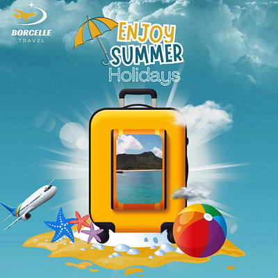 Summer Holidays animated post 3d animation branding graphic design logo motion graphics ui