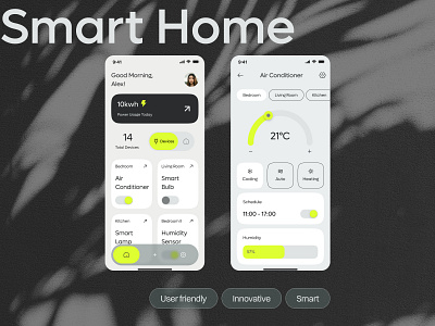 Smart Home app - UI design appdesign figma mobile ui ui design userinterface ux