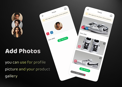 Add photo add photo app design figma gallery illustration page picture product design profile profile page shop ui ux