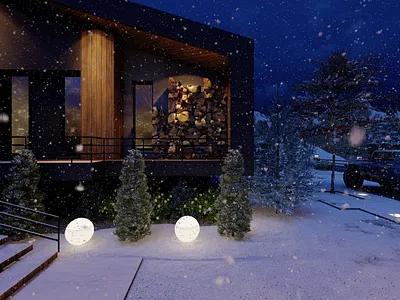 Snowy winter night 3d 3dmodel 3drender 3dwork animation design